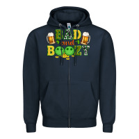 Navy bad and boozy wıth beer and coins Zipper Hoodie - Artiststas