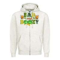 Oatmeal Heather bad and boozy wıth beer and coins Zipper Hoodie - Artiststas