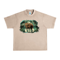 French Oak Stay wild night Grizzly Bear Urban Heavy Tee - HowdyJamesFarm