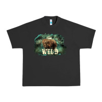 Pigment Black Stay wild night Grizzly Bear Urban Heavy Tee - HowdyJamesFarm