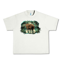 Pistachio Stay wild night Grizzly Bear Urban Heavy Tee - HowdyJamesFarm