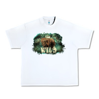 White Stay wild night Grizzly Bear Urban Heavy Tee - HowdyJamesFarm