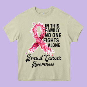 In This Family Fights Alone Breast Cancer Awareness Heavy Core Tee Designed By Bettercallsaul