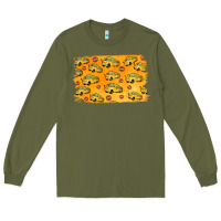 Army Green School Bus Pattern Long Sleeve Tee - Jasminsmagicworld