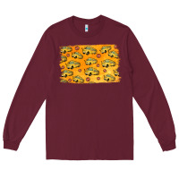 Burgundy School Bus Pattern Long Sleeve Tee - Jasminsmagicworld