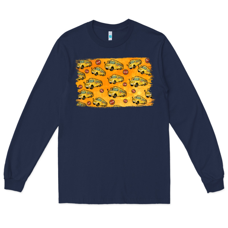 School Bus Pattern Long Sleeve Tee by Jasminsmagicworld | Teevron