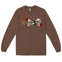 Chestnut Xoxo Valentine skulls Valentine's Day Long Sleeve Tee - FaDigitalArtStudio