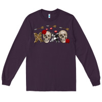Plum Xoxo Valentine skulls Valentine's Day Long Sleeve Tee - FaDigitalArtStudio