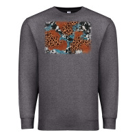 Charcoal Heather leopard cowhide background Premium Sweatshirt - BarkalooDesign