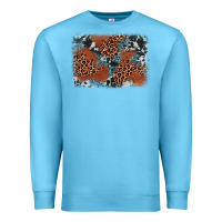 Ocean Blue leopard cowhide background Premium Sweatshirt - BarkalooDesign