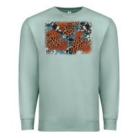 Seafoam leopard cowhide background Premium Sweatshirt - BarkalooDesign