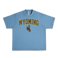 Pebble Blue Womens Wyoming Cowboys Apparel Fan Favorite Arch Urban Heavy Tee - longCreatives