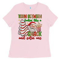 Bubblegum Pink torn between lookin' like a snack and eatin' one Ladies Tee - texasbilliewilder