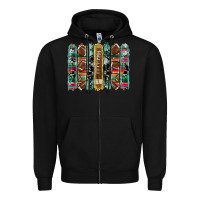 Black football serape cowhide turquoise glitter  brushstrokes Zipper Hoodie - Artiststas