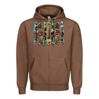 Chestnut football serape cowhide turquoise glitter  brushstrokes Zipper Hoodie - Artiststas