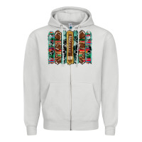 Dove Grey football serape cowhide turquoise glitter  brushstrokes Zipper Hoodie - Artiststas