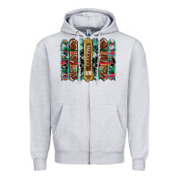 Heather Grey football serape cowhide turquoise glitter  brushstrokes Zipper Hoodie - Artiststas