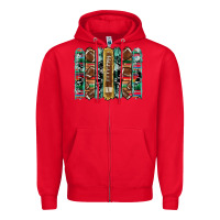 Red football serape cowhide turquoise glitter  brushstrokes Zipper Hoodie - Artiststas