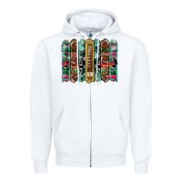 White football serape cowhide turquoise glitter  brushstrokes Zipper Hoodie - Artiststas