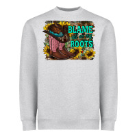 Heather Grey blame all on my roots Heavyweight Sweatshirt - RacoonDesign