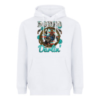 Western Rodeo Darlin' Bullfighter Serape Cowhide Turquoise Gemstones Heavyweight Hoodie | Teevron