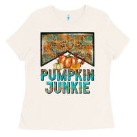 Bone Pumpkin junkie Ladies Tee - NancyCooperArtShop
