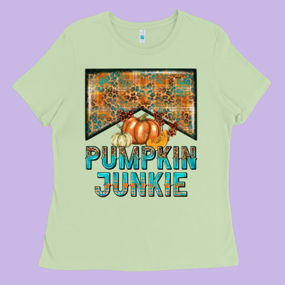 Pumpkin Junkie Ladies Tee Designed By Nancycooperartshop
