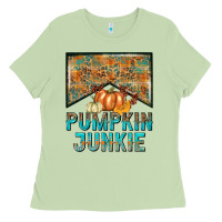 Matcha Pumpkin junkie Ladies Tee - NancyCooperArtShop