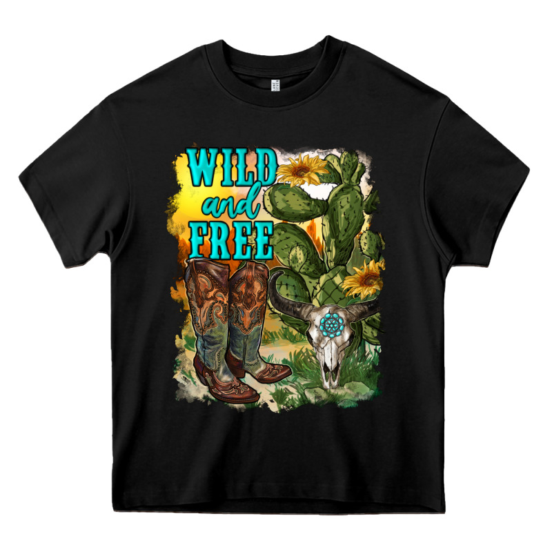 Wild And Free Cowgirl Boots Heavy Core Tee by RanaPortraitStore | Teevron
