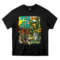 Black wild and free cowgirl boots Heavy Core Tee - RanaPortraitStore