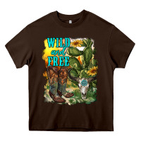 Chocolate Brown wild and free cowgirl boots Heavy Core Tee - RanaPortraitStore