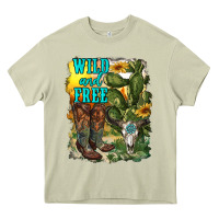 Mossy wild and free cowgirl boots Heavy Core Tee - RanaPortraitStore