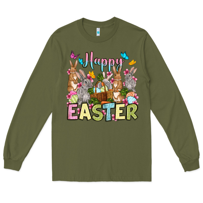 Happy Easter Bunnys Long Sleeve Tee by OliviaCreatesArt | Teevron