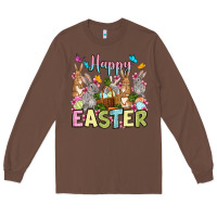 Chestnut Happy Easter bunnys Long Sleeve Tee - OliviaCreatesArt