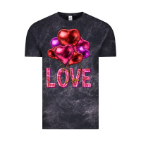 Cloud Black Love heart balloons Valentine's Day Vintage Tee - HowdyJamesFarm