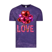 Cloud Purple Love heart balloons Valentine's Day Vintage Tee - HowdyJamesFarm