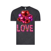 Vintage Black Love heart balloons Valentine's Day Vintage Tee - HowdyJamesFarm