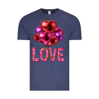 Vintage Denim Love heart balloons Valentine's Day Vintage Tee - HowdyJamesFarm