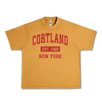 Cortland New York Ny Vintage Sports Design Red Design Sweat Urban Heavy Tee | Teevron