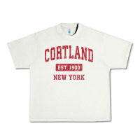 Pistachio Cortland New York NY Vintage Sports Design Red Design Sweat Urban Heavy Tee - longCreatives