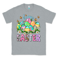 Heather Grey Happy Easter with eggs Easter Day Classic Tee - HowdyJamesFarm