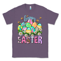 Lavender Happy Easter with eggs Easter Day Classic Tee - HowdyJamesFarm