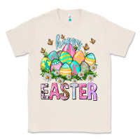 Natural Happy Easter with eggs Easter Day Classic Tee - HowdyJamesFarm