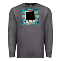 Charcoal Heather gemstone turquoise serape custom photo frame coaster Premium Sweatshirt - BarkalooDesign