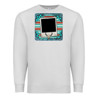 Dove Grey gemstone turquoise serape custom photo frame coaster Premium Sweatshirt - BarkalooDesign