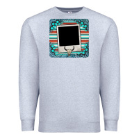 Heather Grey gemstone turquoise serape custom photo frame coaster Premium Sweatshirt - BarkalooDesign
