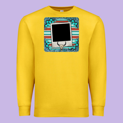 Gemstone Turquoise Serape Custom Photo Frame Coaster Premium Sweatshirt Designed By Barkaloodesign