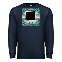 Navy gemstone turquoise serape custom photo frame coaster Premium Sweatshirt - BarkalooDesign