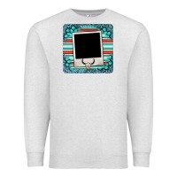 Oatmeal Heather gemstone turquoise serape custom photo frame coaster Premium Sweatshirt - BarkalooDesign