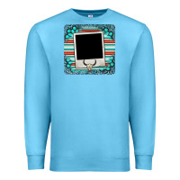 Ocean Blue gemstone turquoise serape custom photo frame coaster Premium Sweatshirt - BarkalooDesign